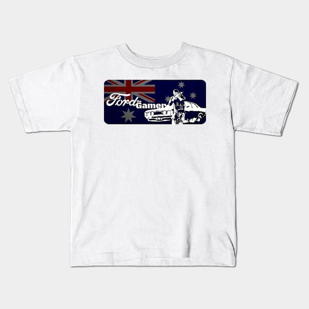 Ford the Gamer-Banner (Aussie Custom) Kids T-Shirt by Ironmatter